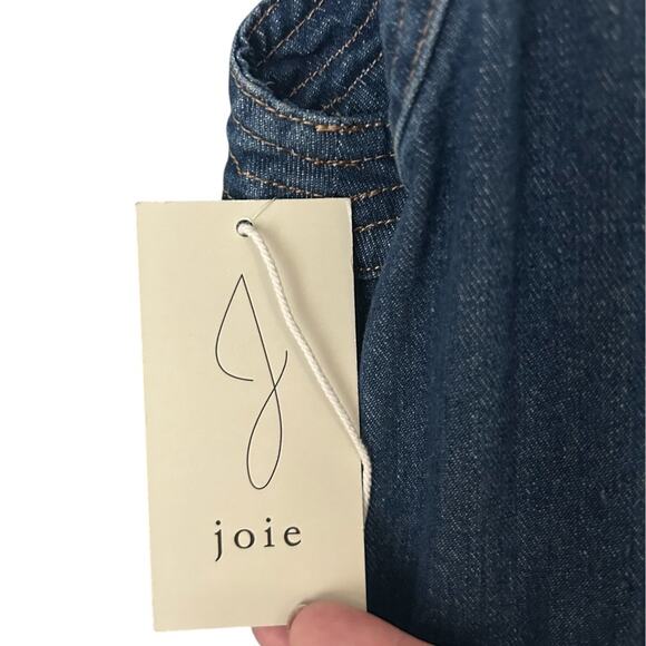 Joie Denim Mini Dress Women's Size 8 Medium Wash A-Line Sleeveless Pockets NEW - Picture 4 of 7